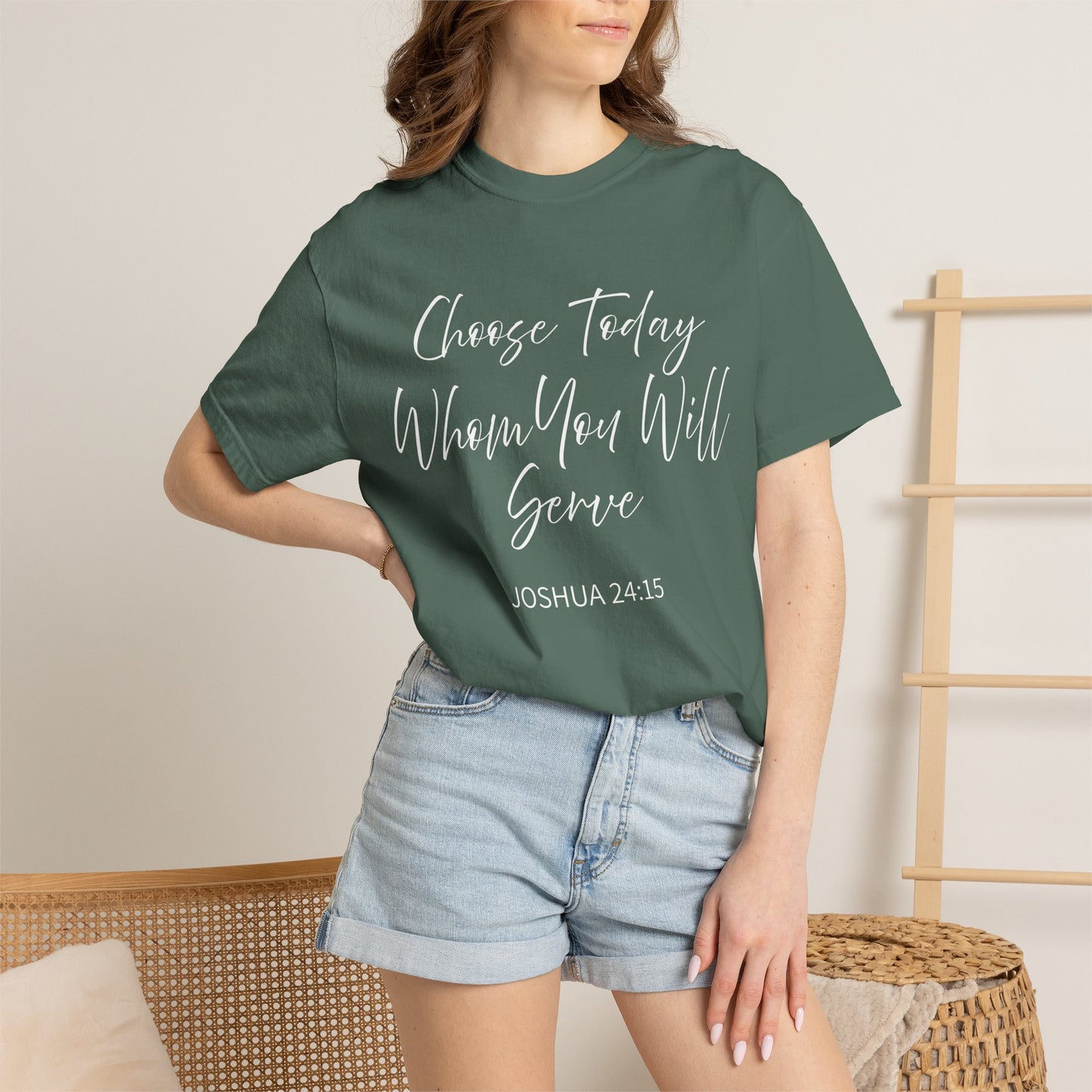 Joshua 24:15 "Choose Today Whom You Will Serve" 100% Cotton T-shirt