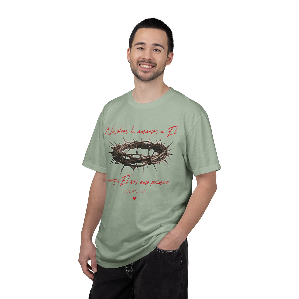 Jesus Crown of Thorns T-Shirt — "Naciste a amarme a Él" Christian Faith Tee