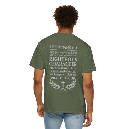 Righteous Character  T‑Shirt — Philippians 1:11 Inspirational Christian Tee