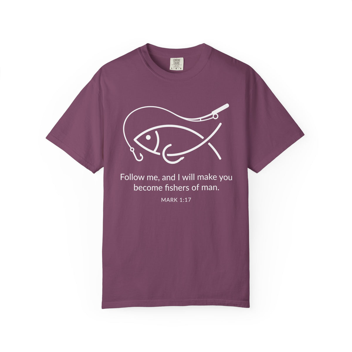 Follow Me Christian Fish T-Shirt – “I Will Make You Fishers of Men” Mark 1:17