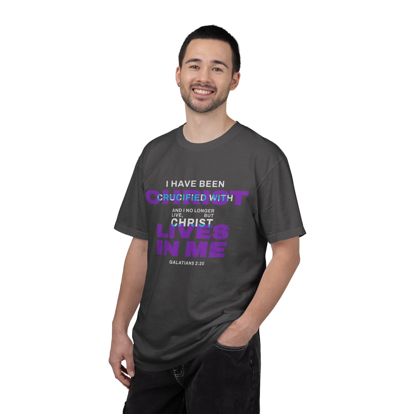 I have been Crucified with Christ "Galatians 2:20" Purple 100% Cotton T-Shirt
