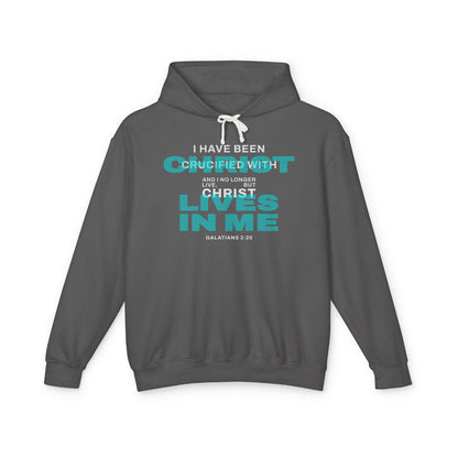I have been Crucified with Christ "Galatians 2:20" Teal Unisex 100% Cotton Hoodie