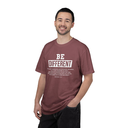 Be Different Romans 12:2 T-Shirt — Christian Faith Graphic T-shirt