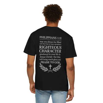 Righteous Character  T‑Shirt — Philippians 1:11 Inspirational Christian Tee