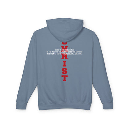 CHRIST the visible image of the invisible God— Inspirational Christian Scripture  Faith-Based Christian Hoodie