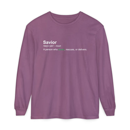Savior Definition 100% cotton Long Sleeve Comfort Color