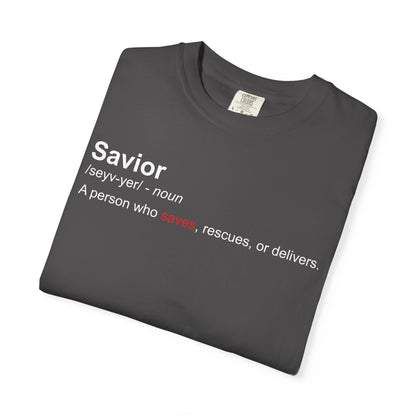 Savior Definition Tee — Inspirational Faith Graphic T-Shirt