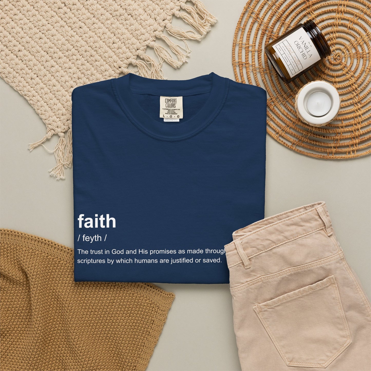 Faith Definition 100% Cotton T-Shirt — Inspirational Scripture Tee