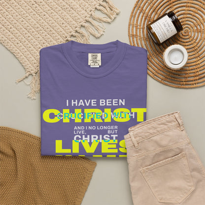 I have been Crucified with Christ "Galatians 2:20" YELLOW 100% Cotton T-Shirt