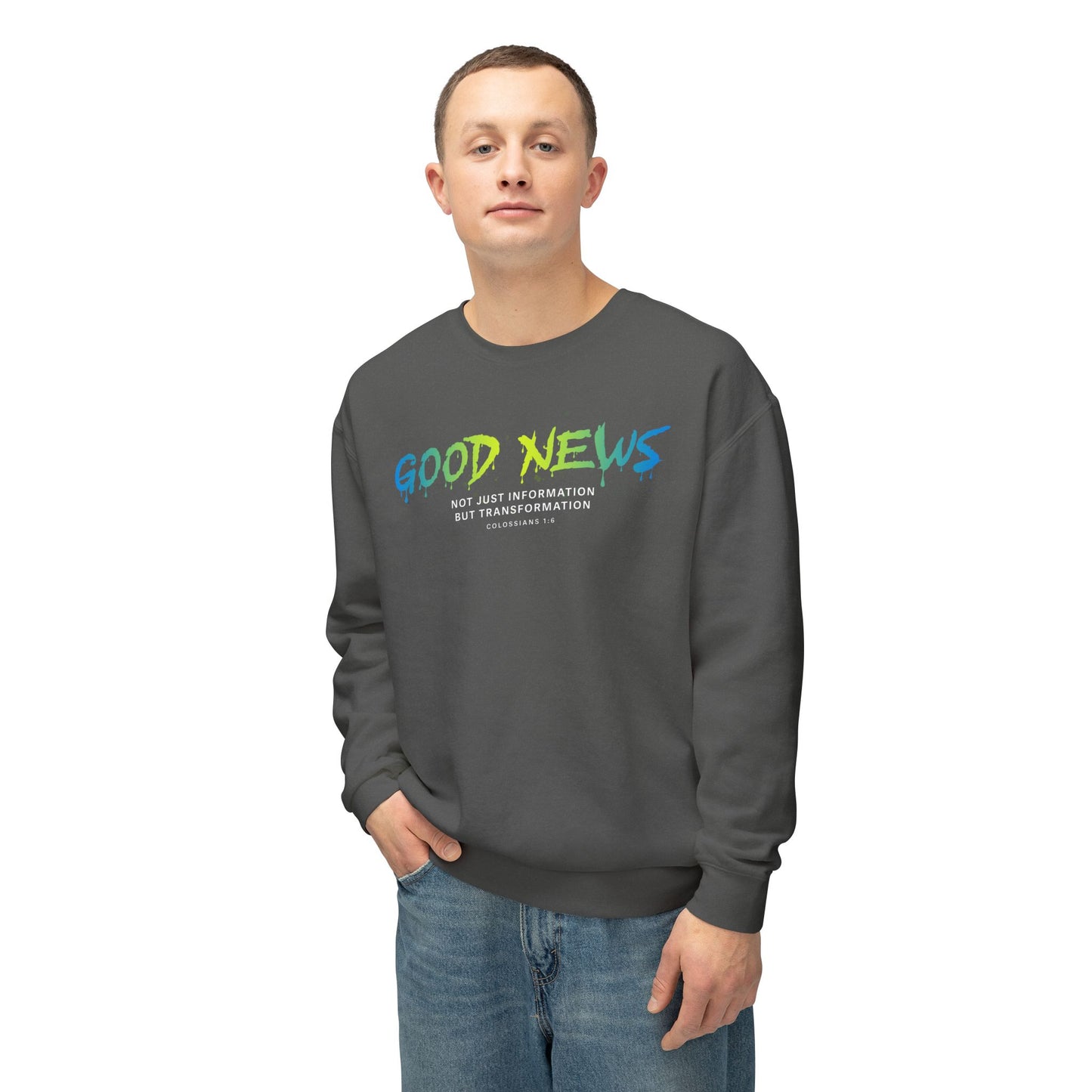 Good News Colossians 1:6 Cotton T-Shirt — Religious Faith Scripture Tee