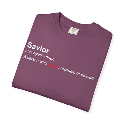 Savior Definition Tee — Inspirational Faith Graphic T-Shirt