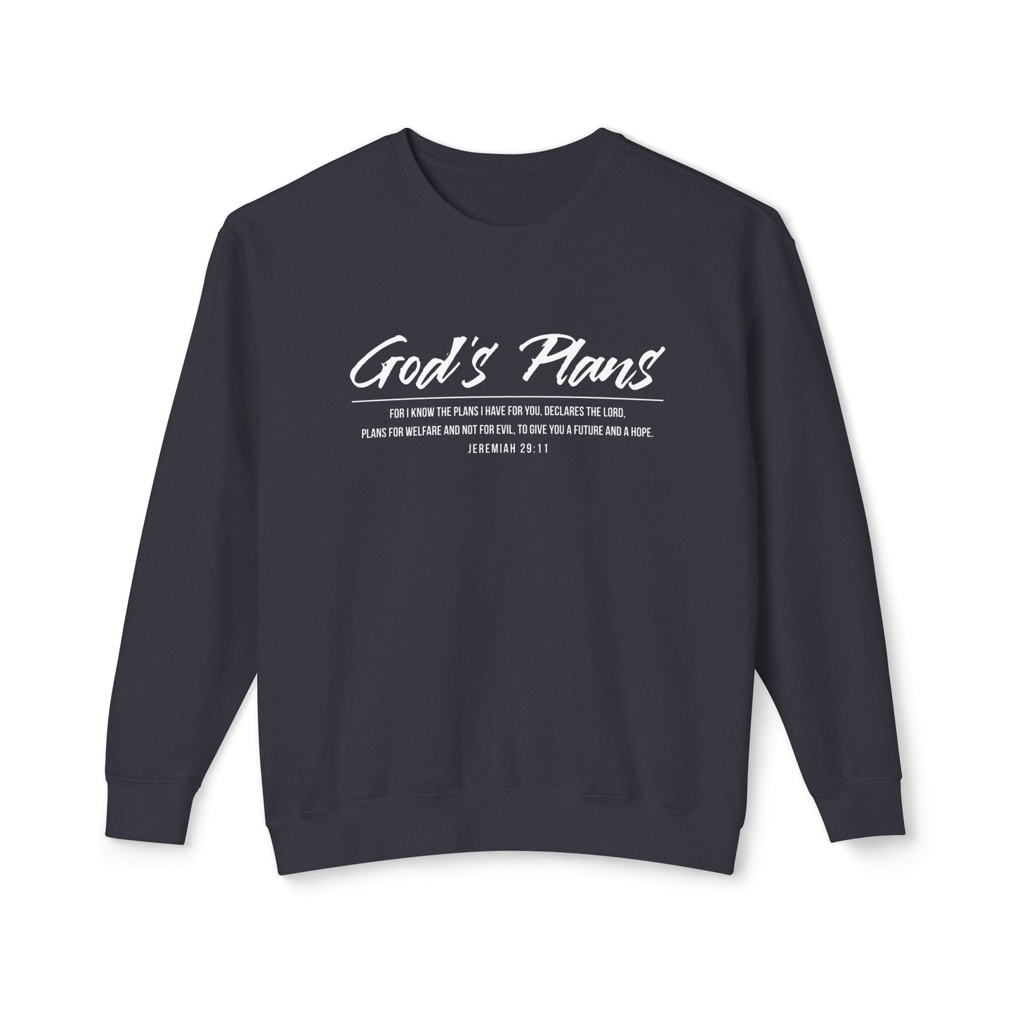 Jeremiah 29:11 "God's Plans" Sweatshirt — Faith-Inspired Lightweight Crewneck