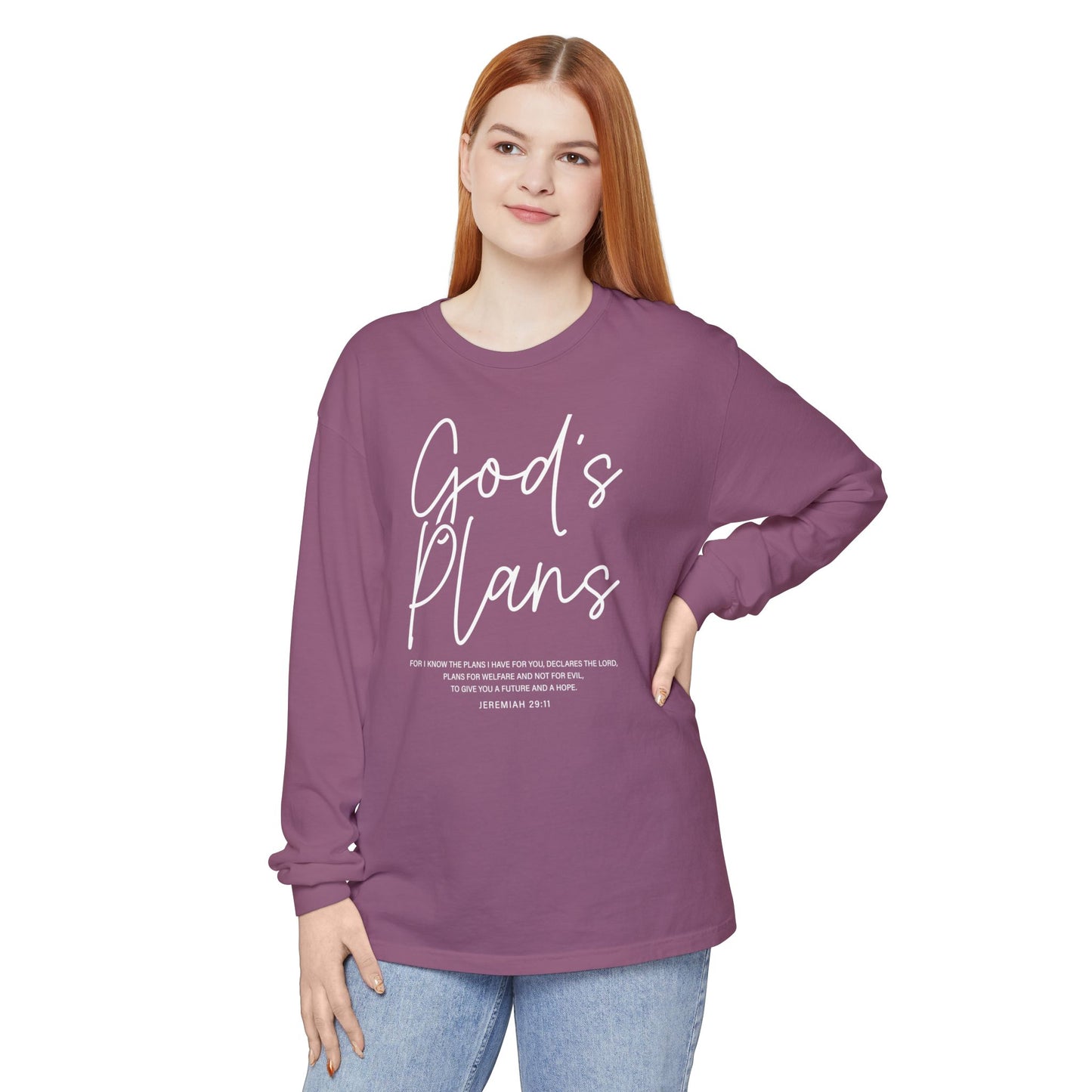 God's Plans Jeremiah 29:11 100% Cotton Long Sleeve