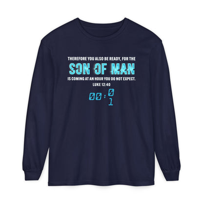 Son of Man is coming Cotton T‑Shirt — Christian Faith Graphic Long Sleeve Tee