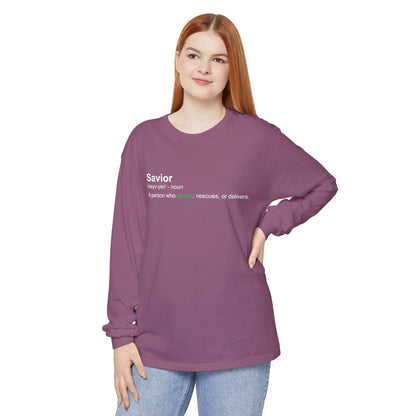 Savior Definition 100% cotton Long Sleeve Comfort Color
