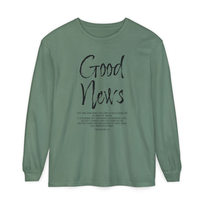 Good News Colossians 1:6 Long Sleeve T-Shirt — Faith Scripture Tee
