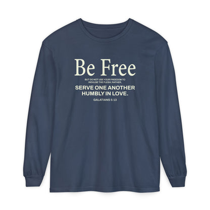 Be Free "Galatians 5:13" BEIGE 100% Cotton Long Sleeve