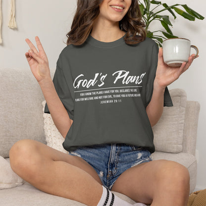 Jeremiah 29:11 'God's Plans 100% Cotton T-Shirt — Inspirational Faith Tee