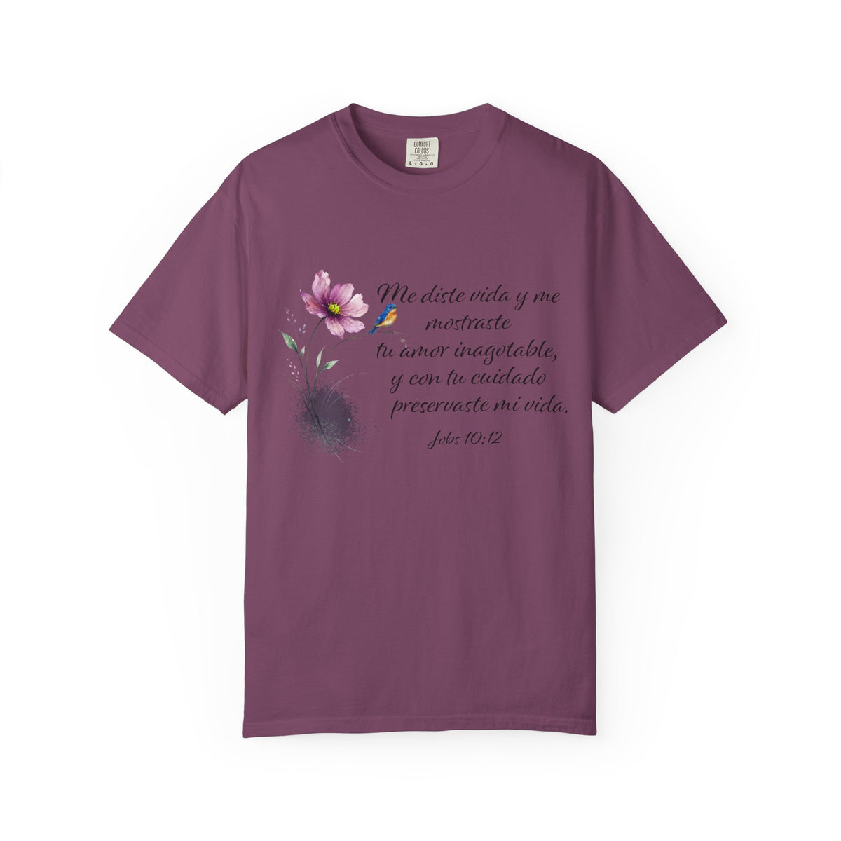 Inspirational Spanish Bible Verse T-Shirt – John 10:12 Floral Tee