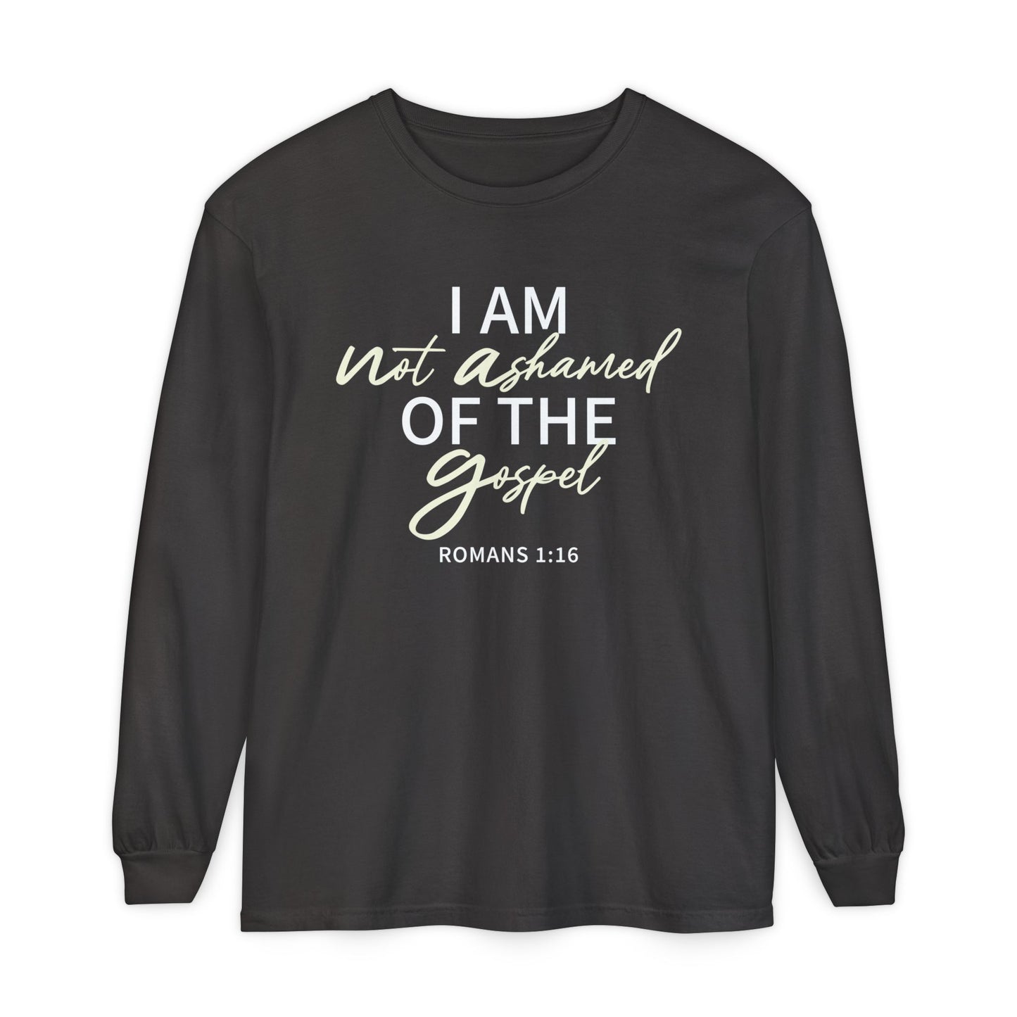 Romans 1:16 Beige 100% Cotton Lon Sleeve Comfort Color