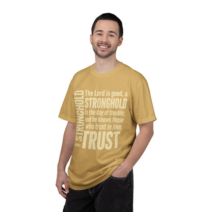 The Lord is Good Christian T-Shirt — Nahum 1:7 Bible Verse Tee