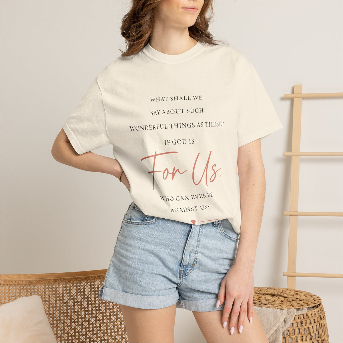 For Us Garment-Dyed Tee — Inspirational Script Christian T-Shirt