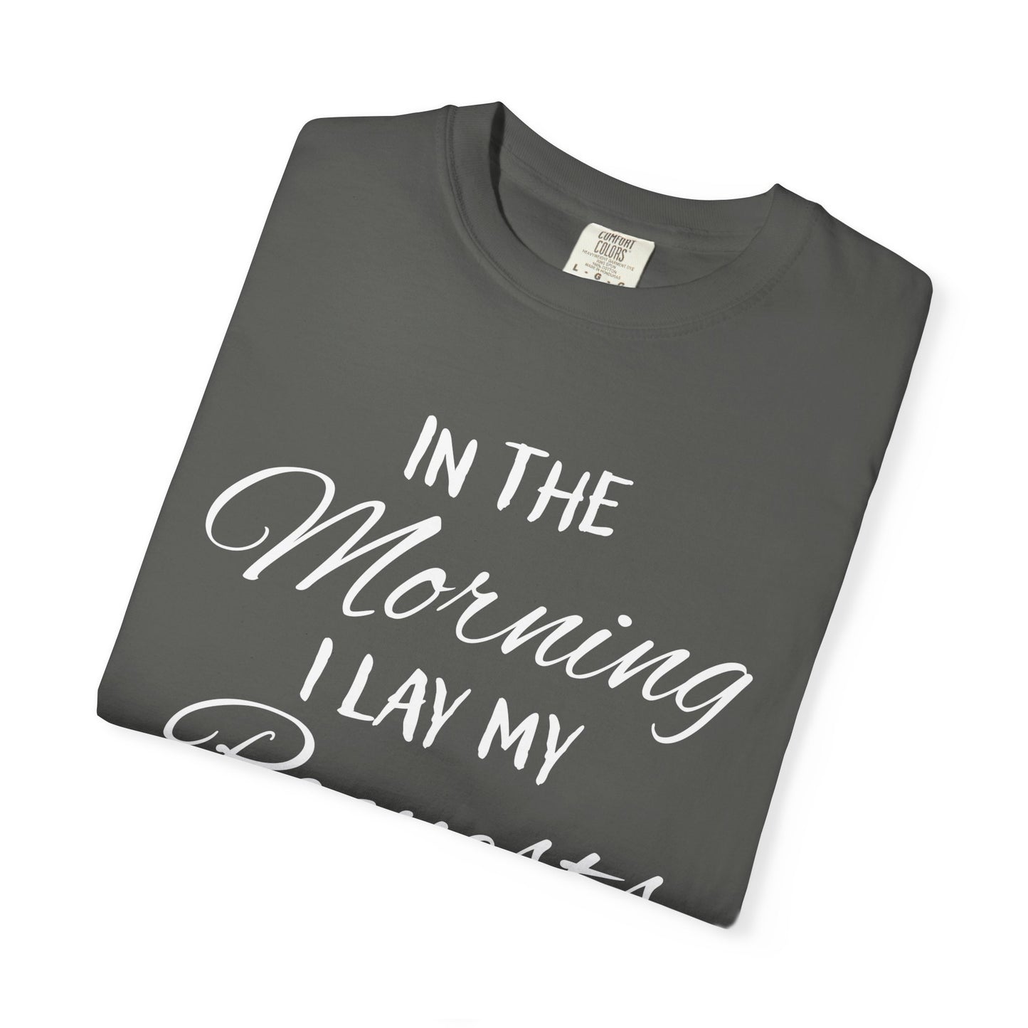 In the Morning I Lay My Requests Before You Psalms 5:3 100% Cotton T-Shirt