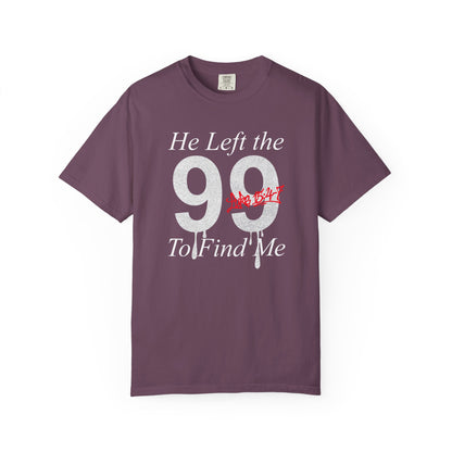 He Left the 99 Luke 15:4-7 T-Shirt — Christian Faith Parable Tee 100% Cotton