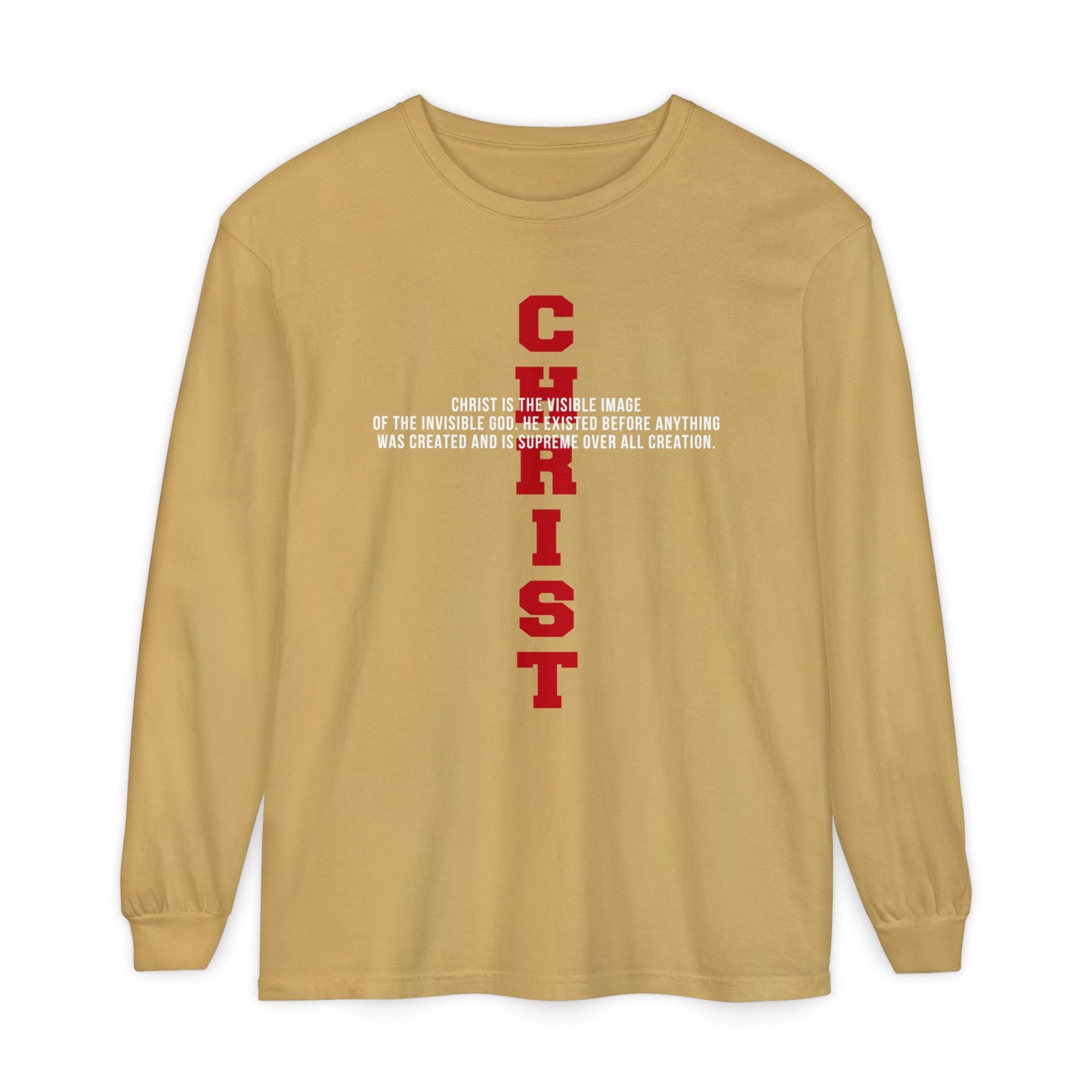 CHRIST the visible image of the invisible God Long Sleeve T‑Shirt — Inspirational Christian Scripture Tee