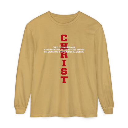 CHRIST the visible image of the invisible God Long Sleeve T‑Shirt — Inspirational Christian Scripture Tee
