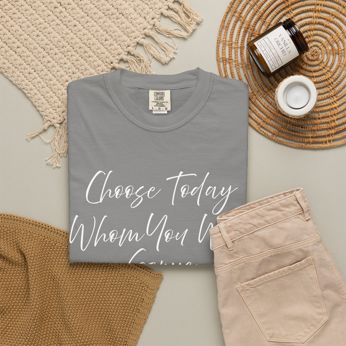 Joshua 24:15 "Choose Today Whom You Will Serve" 100% Cotton T-shirt