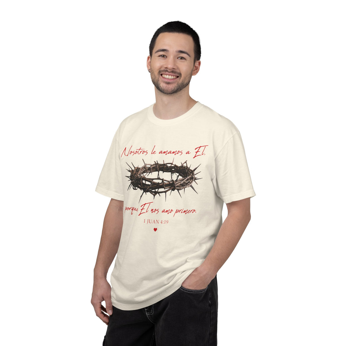 Jesus Crown of Thorns T-Shirt — "Naciste a amarme a Él" Christian Faith Tee