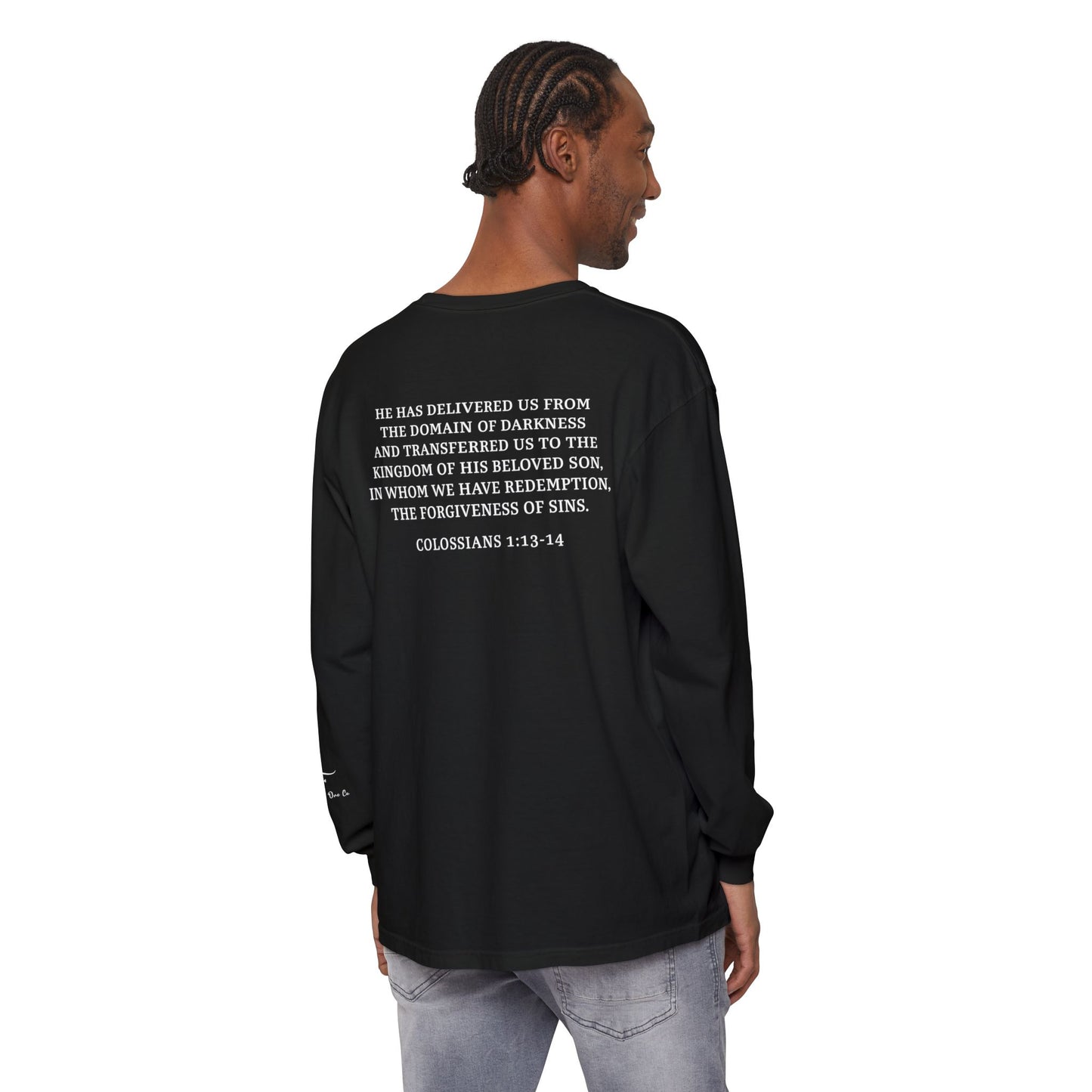Rescued Colossians 1:13 Long Sleeve T-Shirt — 100% Cotton