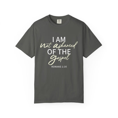Romans 1:16 T-Shirt — Beige 100% Cotton