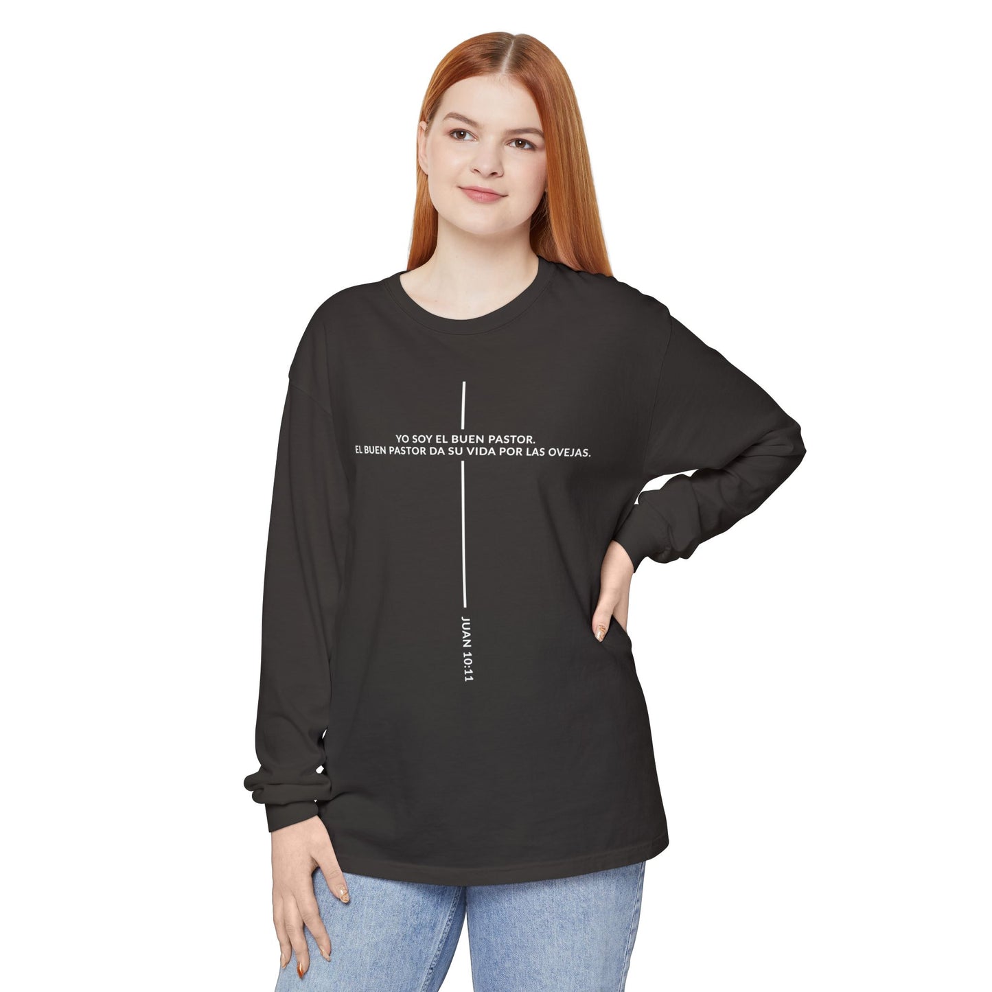 Buen Pastor T-shirt — Juan 10:11 'Yo Soy el Buen Pastor' Christian Long Sleeve Tee
