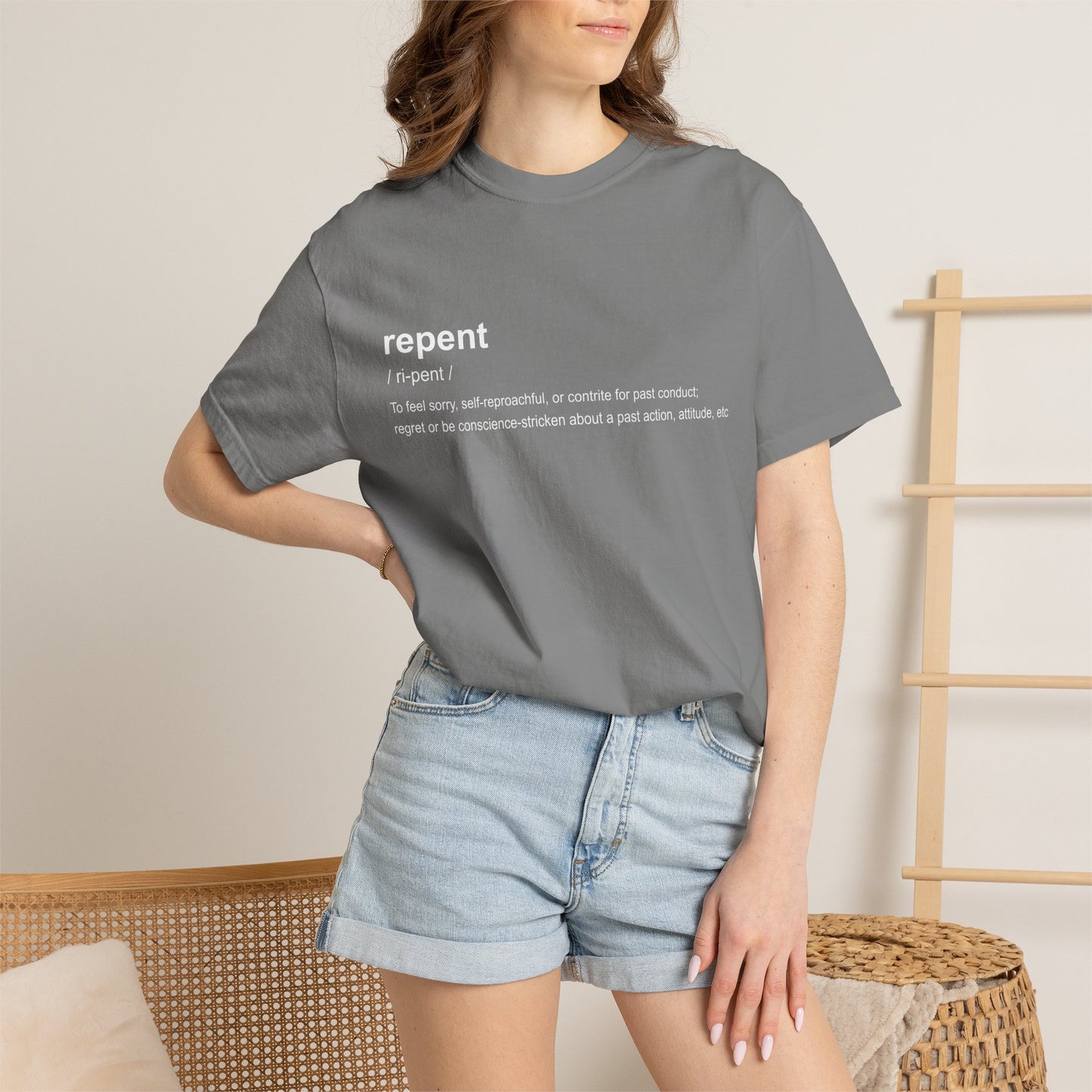 Repent Definition T-Shirt — 100% Cotton Garment-Dyed