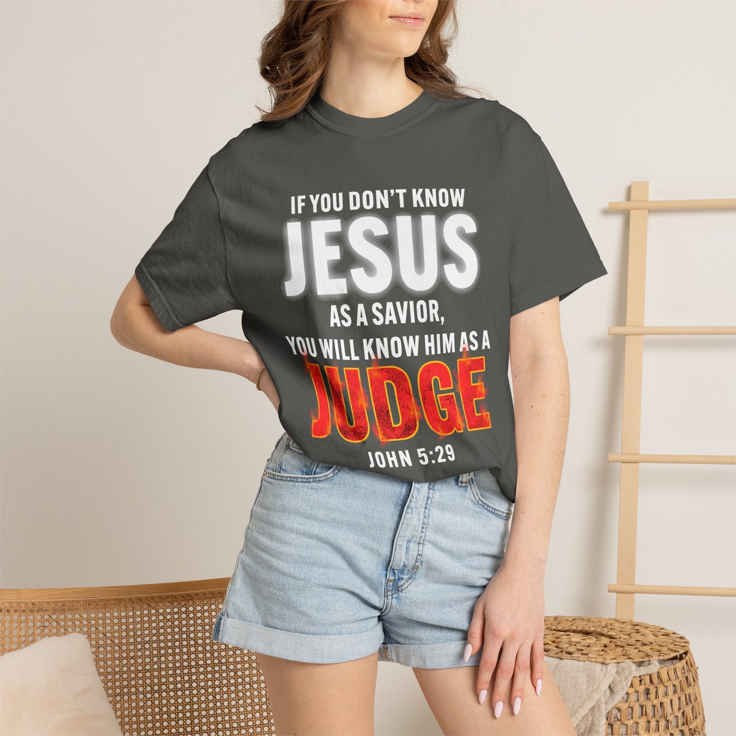 Know Jesus as Savior Cotton T-shirt — Faith-Based Christian Tee
