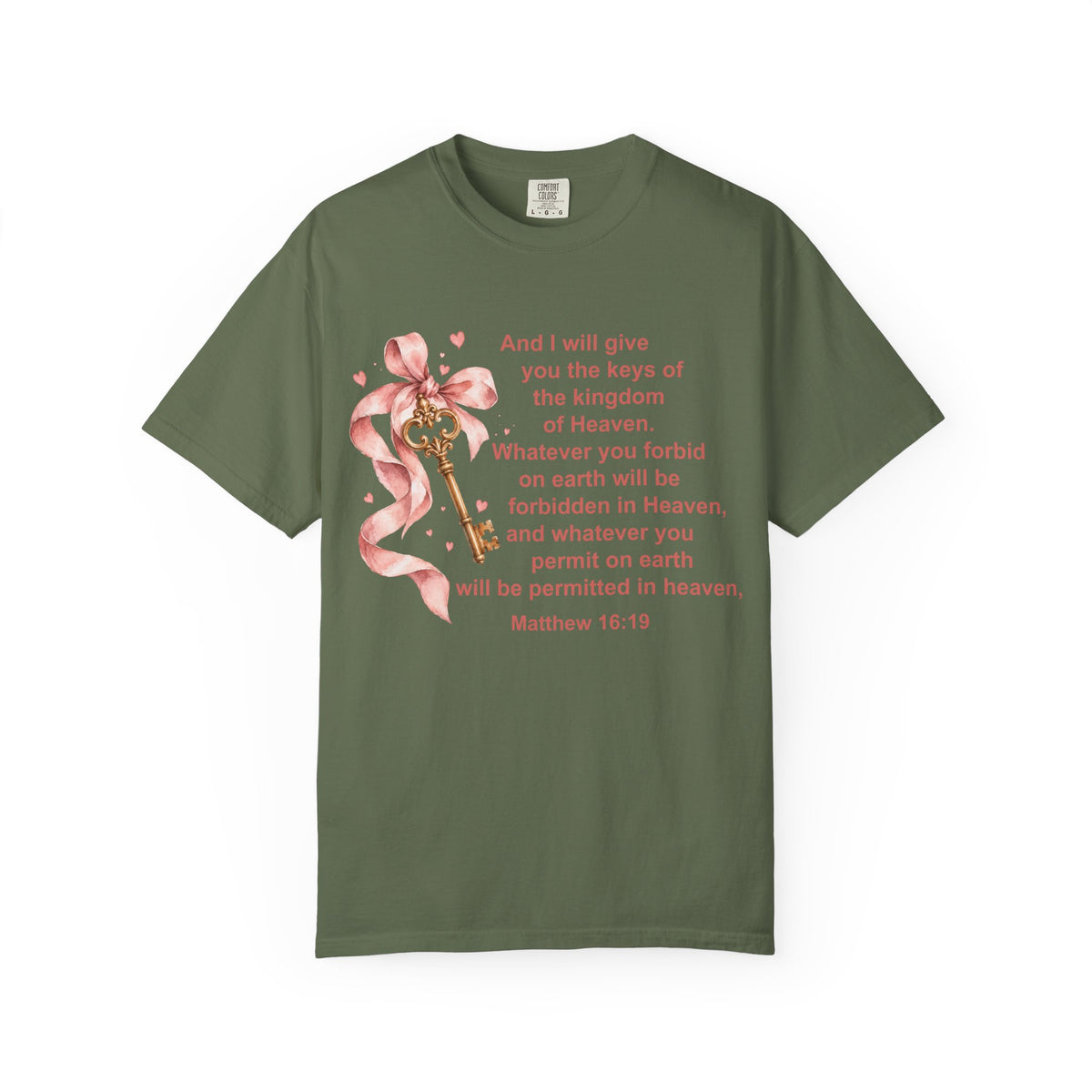 Christian Scripture Keys of the Kingdom T-shirt — Matthew 16:19 Floral Design