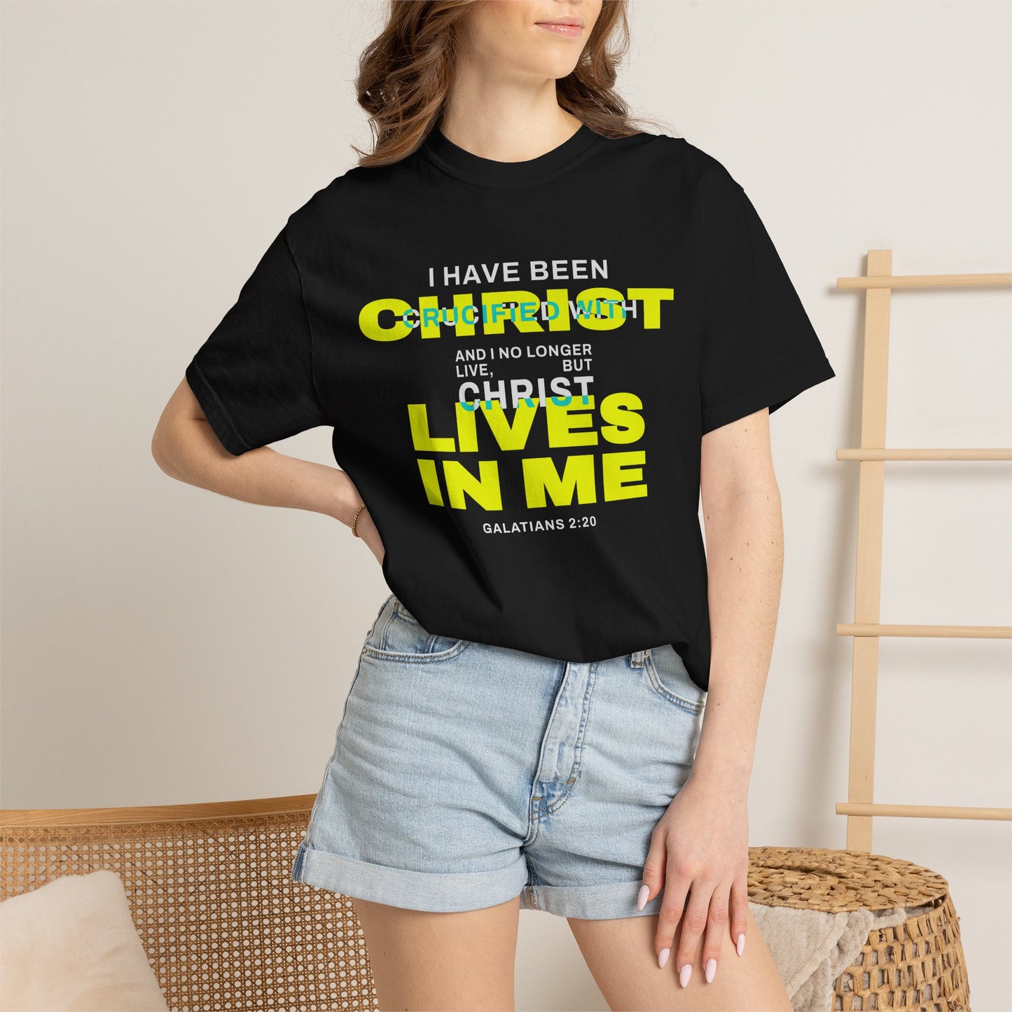 I have been Crucified with Christ "Galatians 2:20" YELLOW 100% Cotton T-Shirt