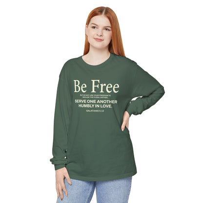 Be Free "Galatians 5:13" BEIGE 100% Cotton Long Sleeve