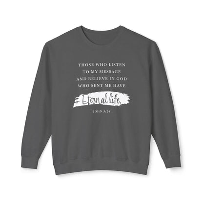 Eternal Life John 5:24 Cotton T-shirt — Faith-Based Christian Sweatshirt