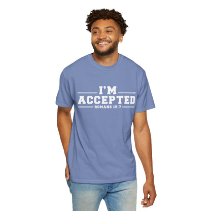 I'm Accepted "Romans 15:7" Cotton T-Shirt — Faith-Inspired Christian Tee