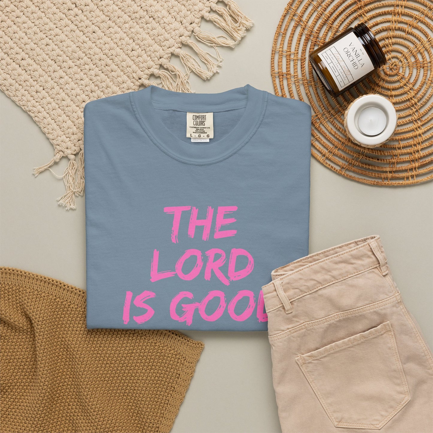 The Lord Is Good Nahum 1:7 pink T-Shirt