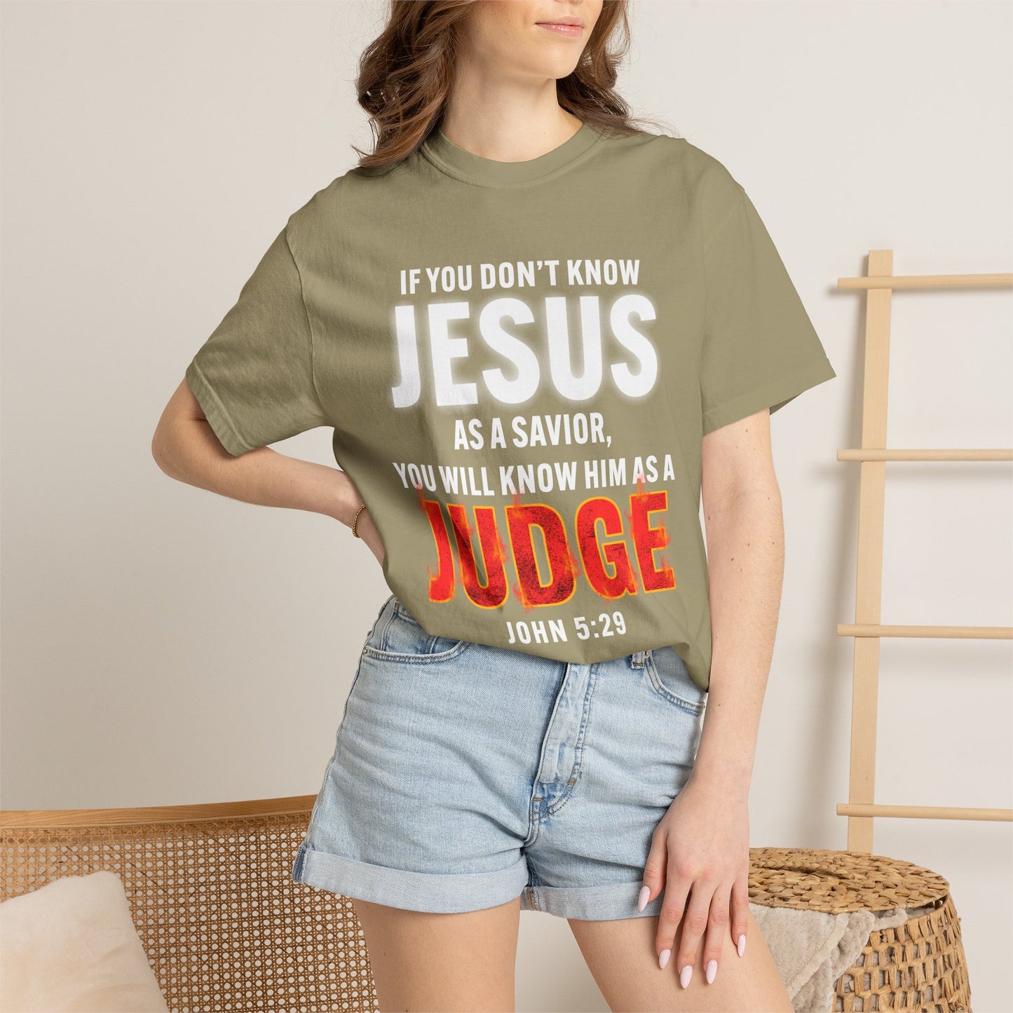 Know Jesus as Savior Cotton T-shirt — Faith-Based Christian Tee