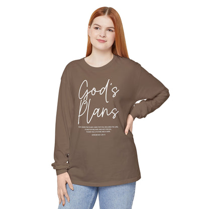 God's Plans Jeremiah 29:11 100% Cotton Long Sleeve