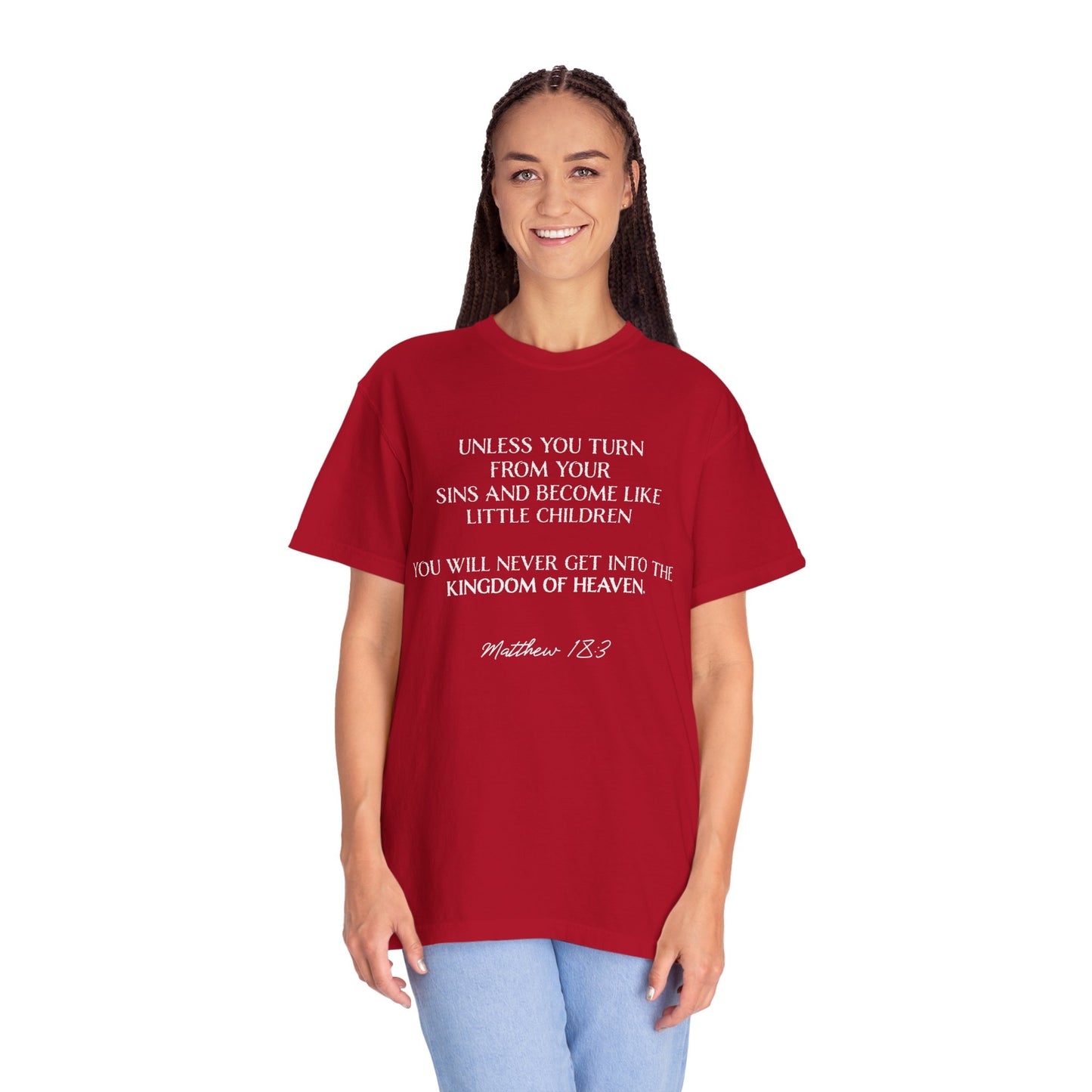 Matthew 18:3 100% Cotton T-shirt — Christian Scripture Tee