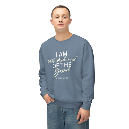 Romans 1:16 Beige Cotton Sweatshirt — Faith Verse Crewneck