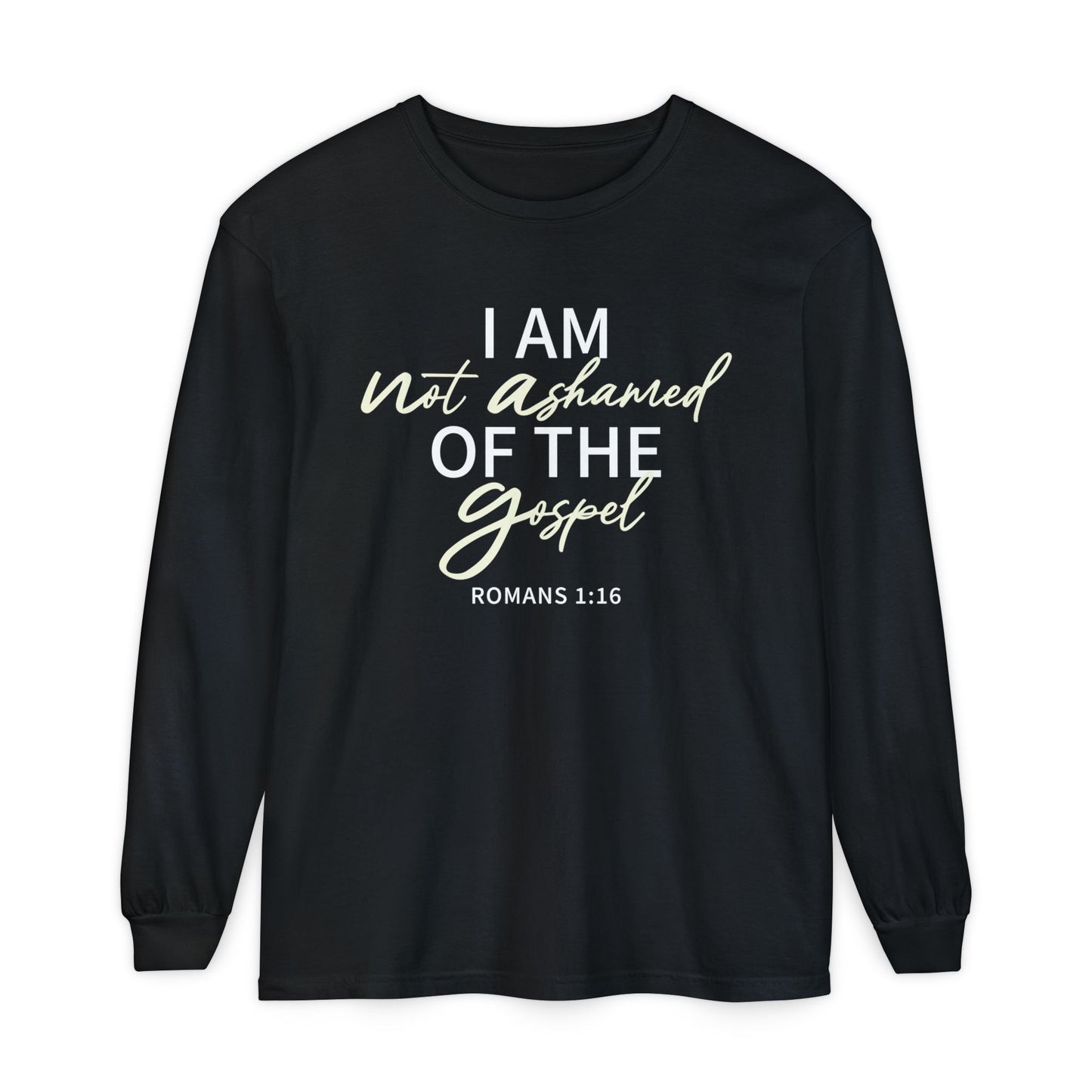 Romans 1:16 Beige 100% Cotton Lon Sleeve Comfort Color