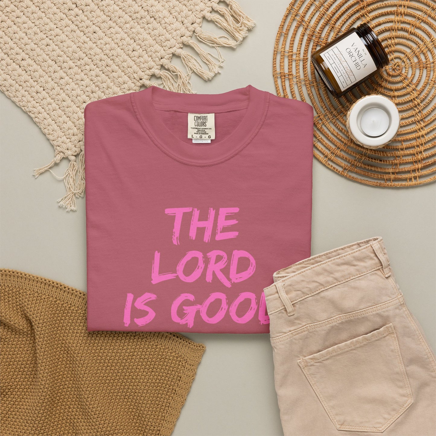 The Lord Is Good Nahum 1:7 pink T-Shirt