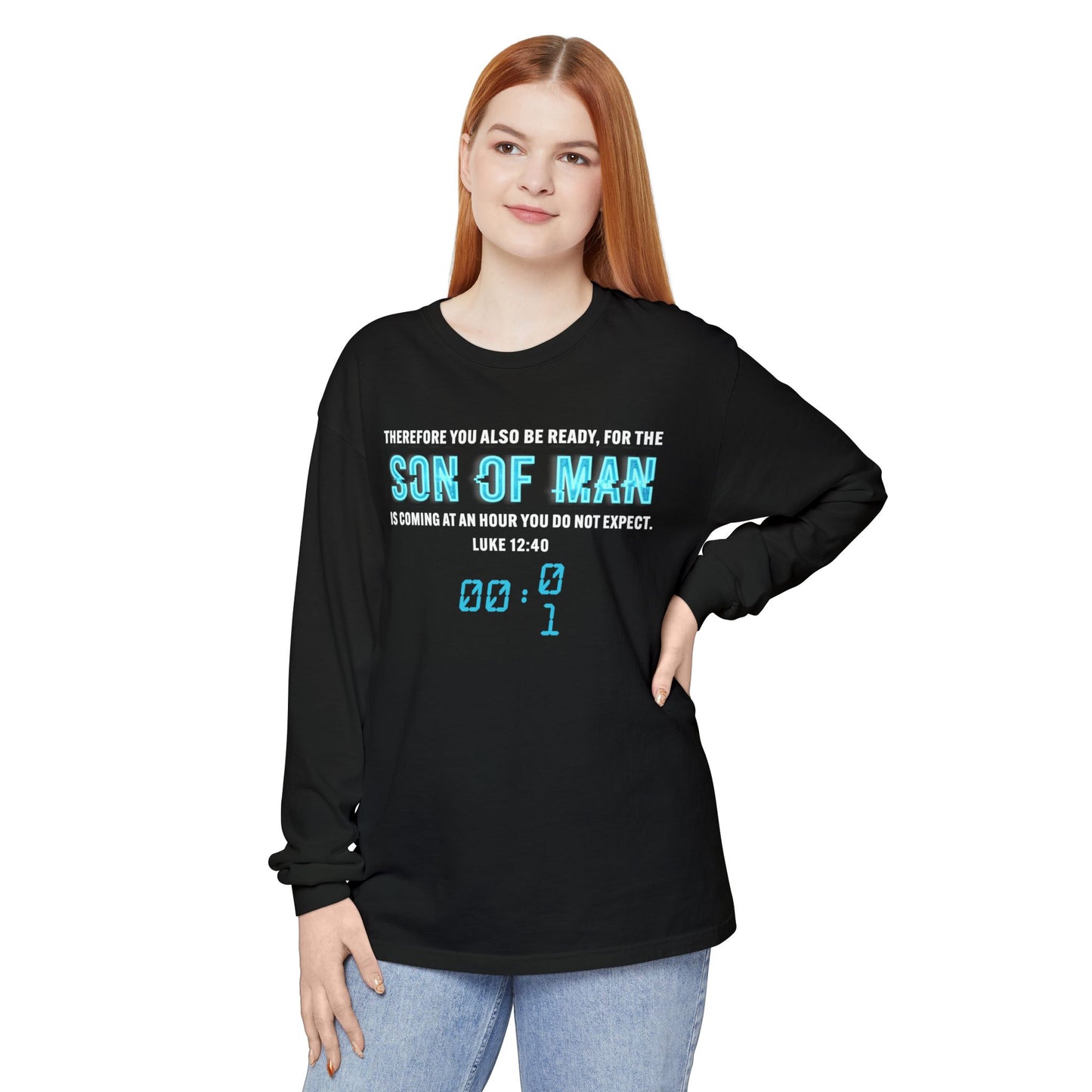 Son of Man is coming Cotton T‑Shirt — Christian Faith Graphic Long Sleeve Tee